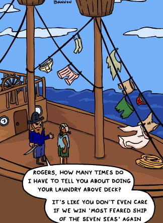 pirate laundry cartoon