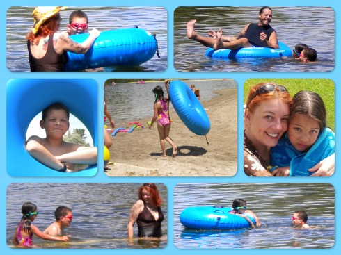 swimming at the lake
