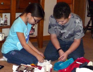 Christian & Elena Grace opening each other's presents