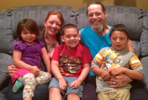 Keoni & me in California this month with our three oldest grandkids: Annalia, Keoni, & Leland