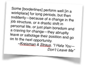 Borderline Personality Disorder job change