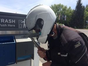 When your windshield is on your face...