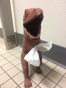 t-rex with tissue
