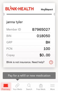 Blink Health card