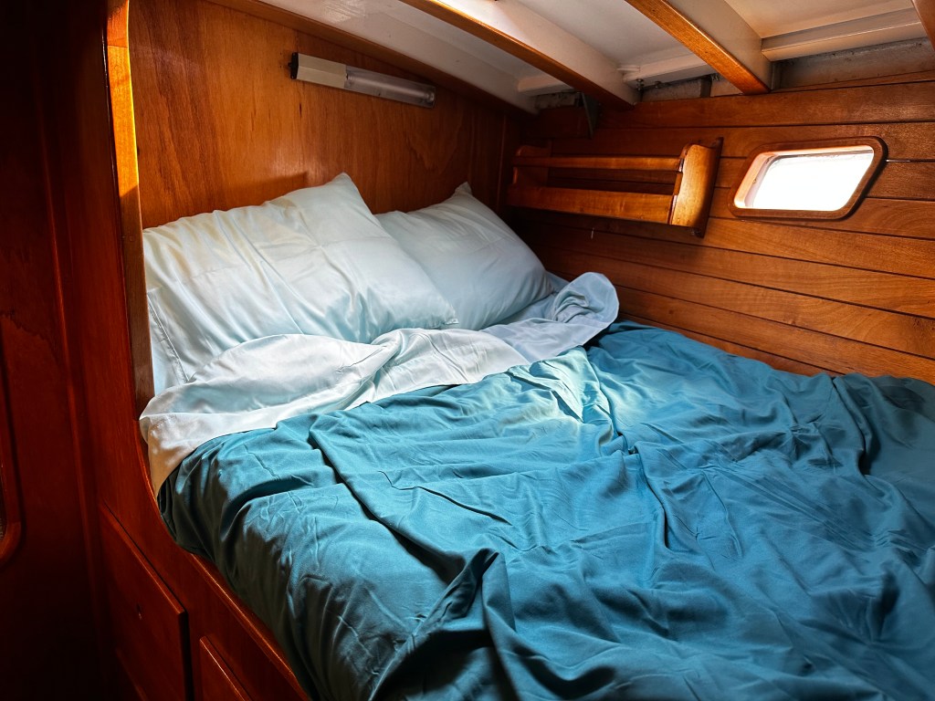 forward berth in a Swanson 42 offshore cutter