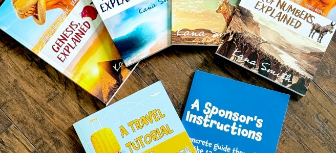 photo of an array of the author's books