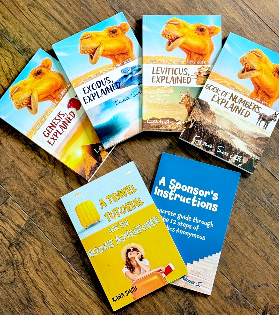 photo of an array of the author's books