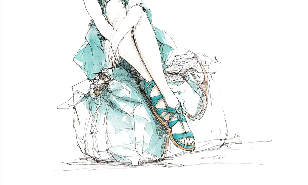 cartoon of the writer sitting on a packed duffel bag