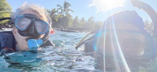 swimming out to dive