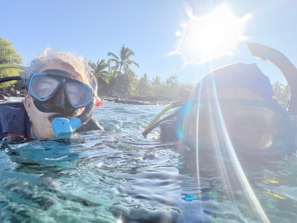 swimming out to dive