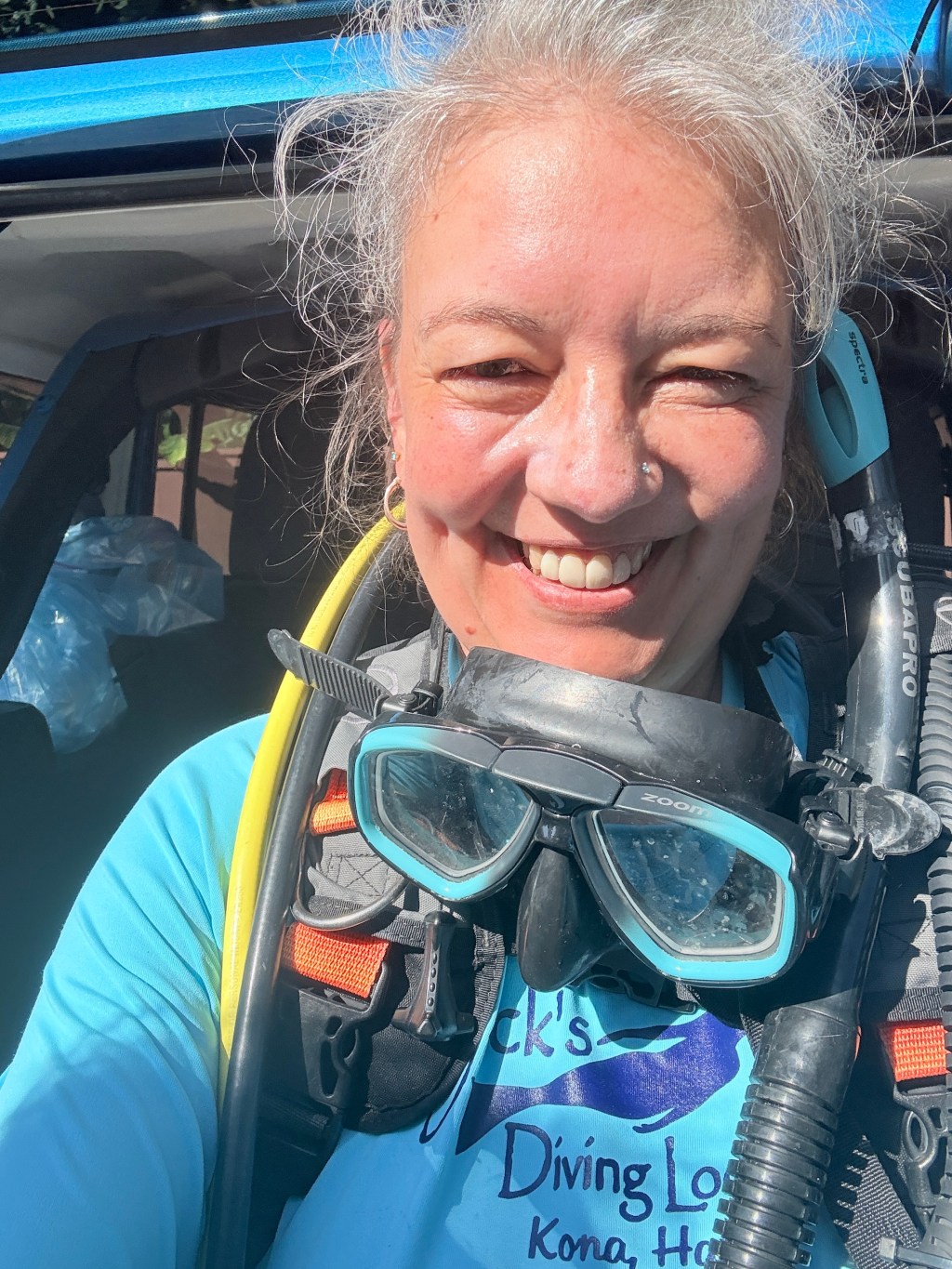 the writer in scuba gear