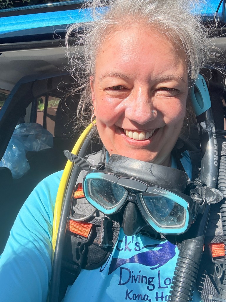 the writer in her scuba gear